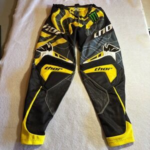 Core Thor MX Motocross Pants‎ Mens Yellow Black Monster Energy Kawasaki Size 32